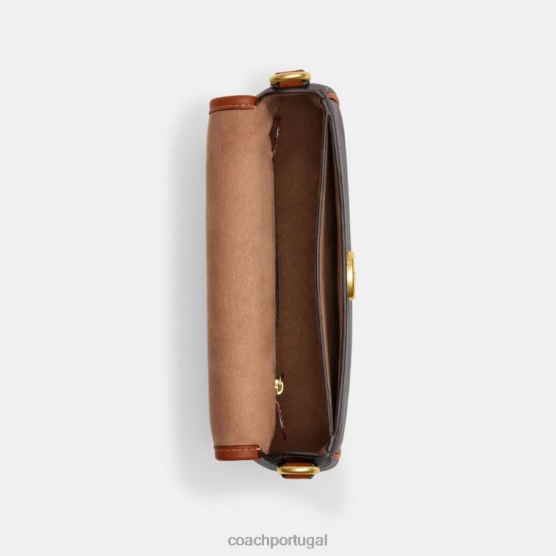 Coach mulheres bolsa crossbody harley com estampa de cavalo e carruagem b4/trufa âmbar polido 6B20P24