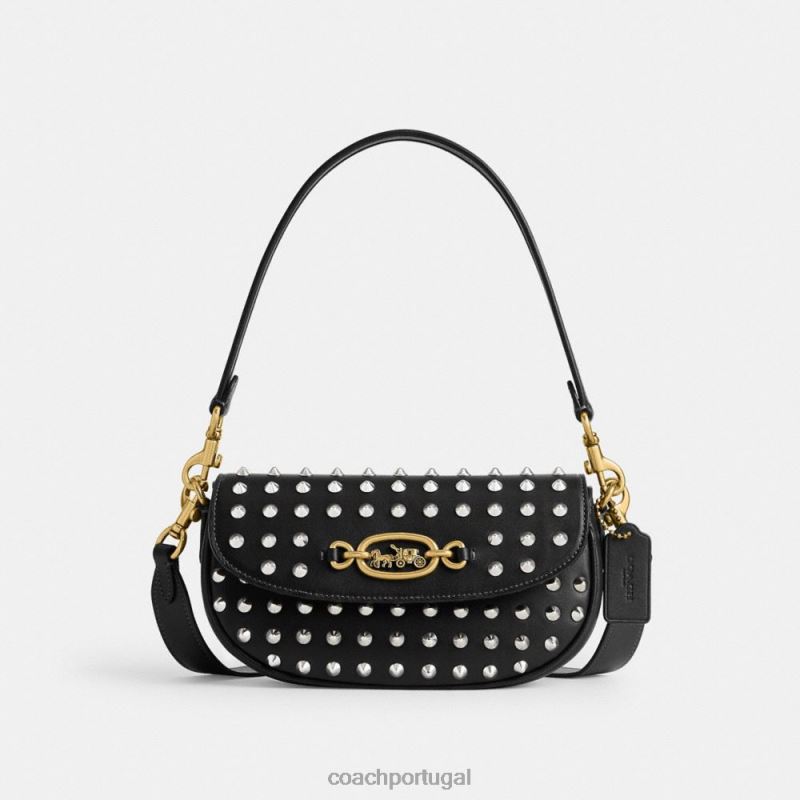 Coach mulheres bolsa tiracolo harley 23 com tachas b4/preto 6B20P31
