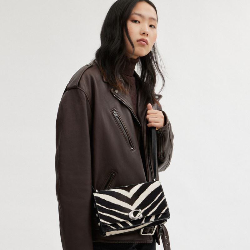 Coach mulheres bolsa de ombro bandido com estampa de zebra lh/zebra 6B20P1