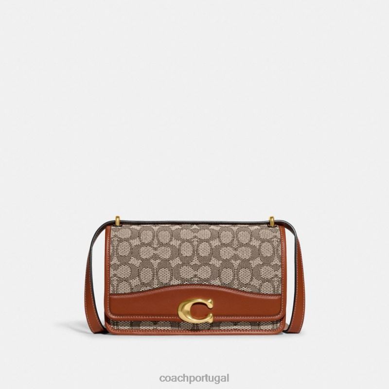 Coach mulheres bolsa tiracolo bandit em tecido jacquard exclusivo b4/cacau polido amb 6B20P13