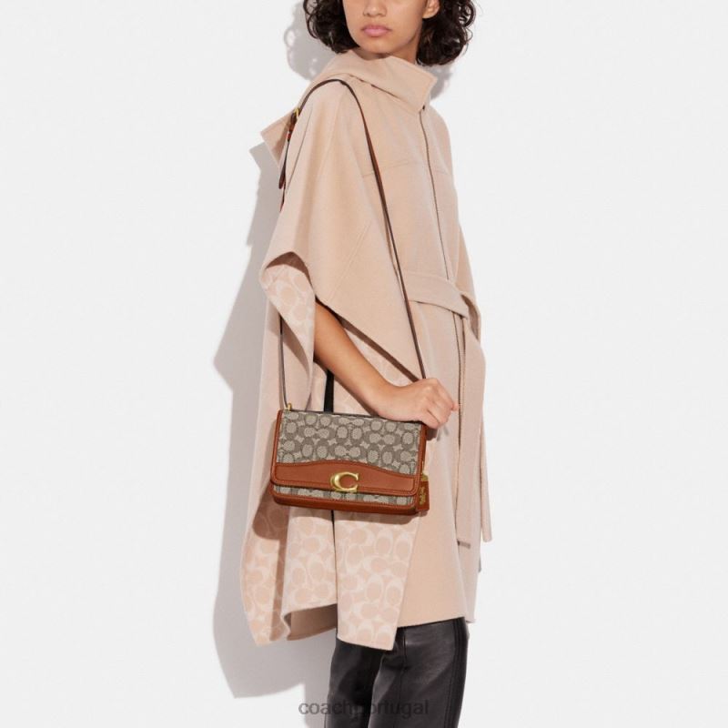 Coach mulheres bolsa tiracolo bandit em tecido jacquard exclusivo b4/cacau polido amb 6B20P13