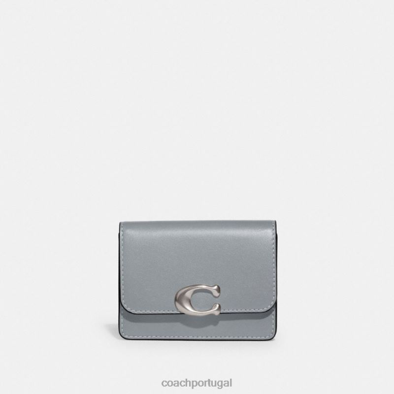 Coach mulheres caso de cartão de bandido lh/cinza azul 6B20P4