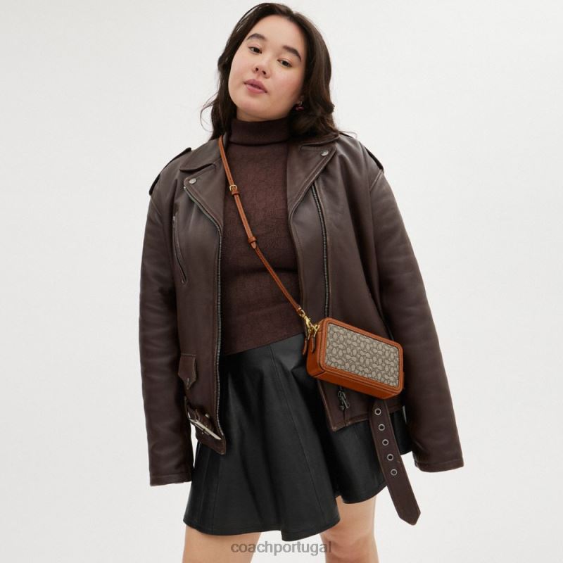 Coach mulheres Kira crossbody em jacquard com micro assinatura b4/cacau polido amb 6B20P306