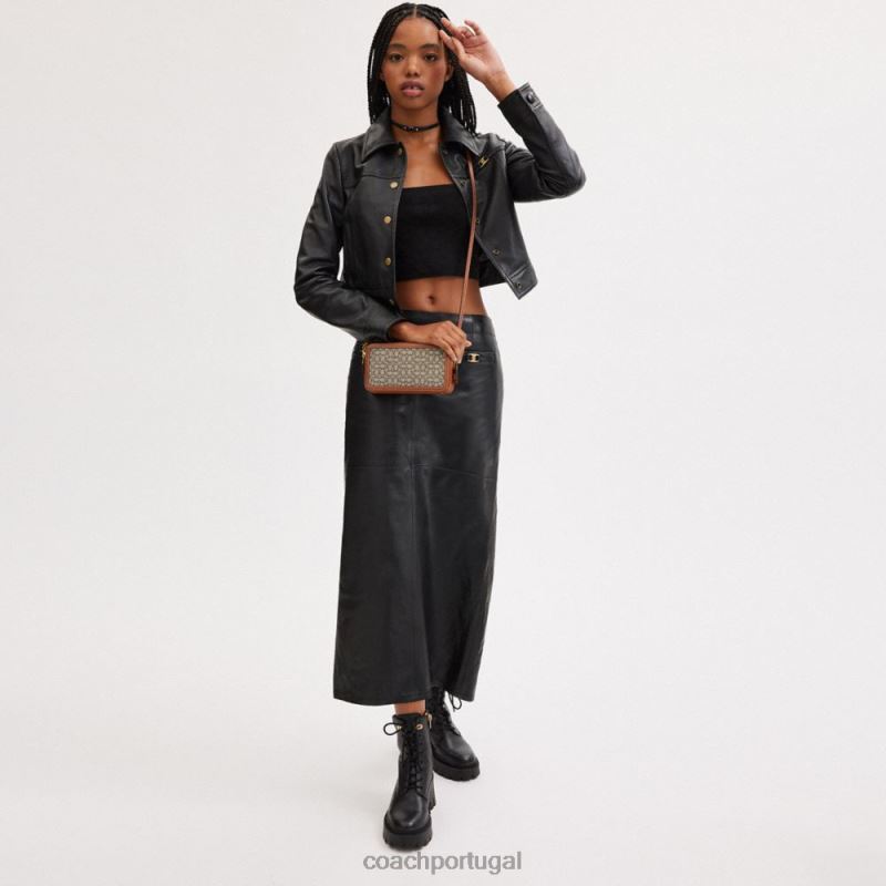 Coach mulheres Kira crossbody em jacquard com micro assinatura b4/cacau polido amb 6B20P306