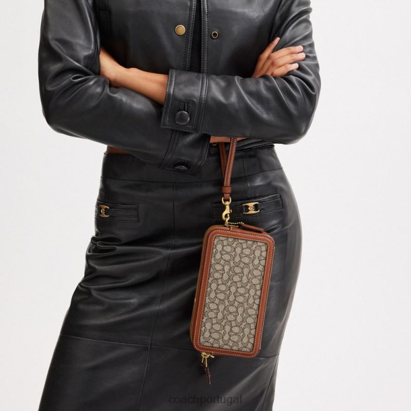 Coach mulheres Kira crossbody em jacquard com micro assinatura b4/cacau polido amb 6B20P306