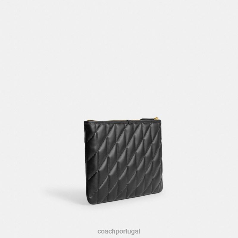Coach mulheres bolsa 28 com travesseiro acolchoado b4/preto 6B20P308