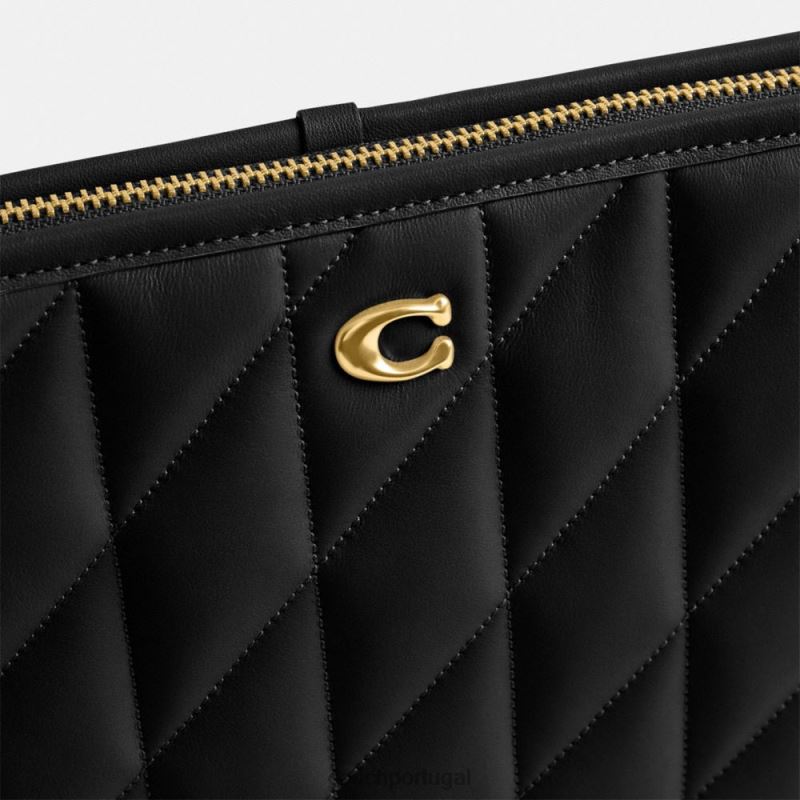 Coach mulheres bolsa 28 com travesseiro acolchoado b4/preto 6B20P308