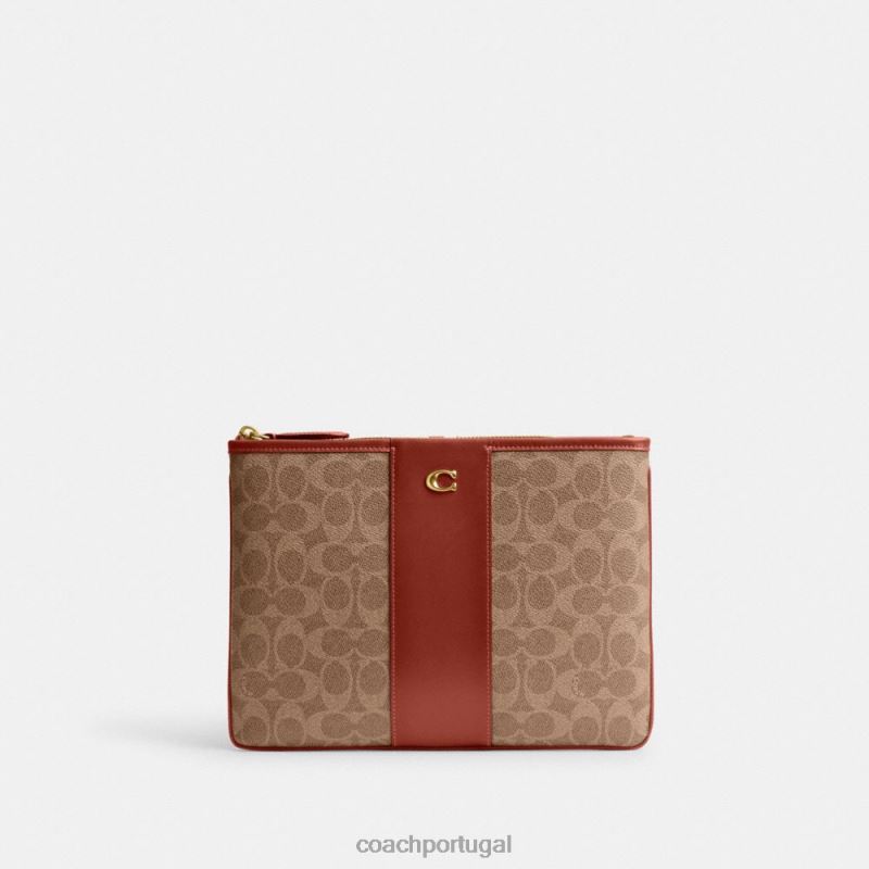 Coach mulheres bolsa 28 em lona exclusiva b4/ferrugem bronzeada 6B20P315