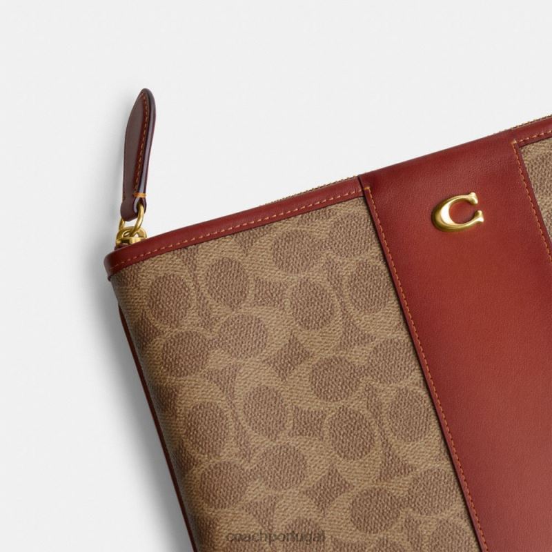 Coach mulheres bolsa 28 em lona exclusiva b4/ferrugem bronzeada 6B20P315