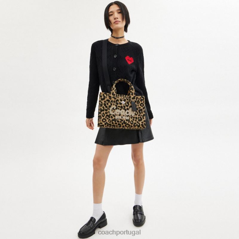 Coach mulheres bolsa cargo com estampa de leopardo lh/leopardo 6B20P293