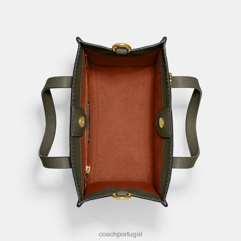 Coach mulheres bolsa de campo 22 b4/verde militar 6B20P298