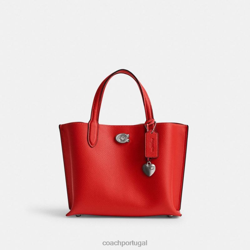 Coach mulheres bolsa salgueiro 24 com pingente de coração lh/esporte vermelho 6B20P283