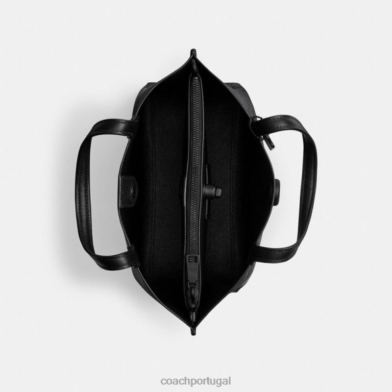 Coach mulheres bolsa salgueiro 24 em tela exclusiva mw/carvão/preto 6B20P285