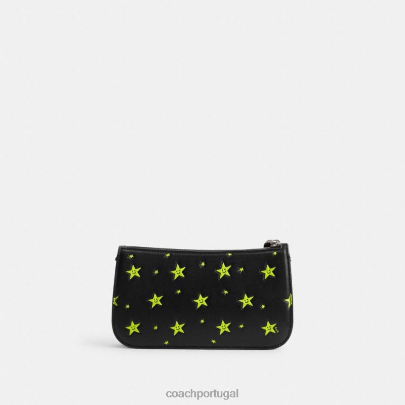 Coach mulheres bolsa de ombro cosmic coach penn com estampa de estrela lh/preto multi 6B20P71