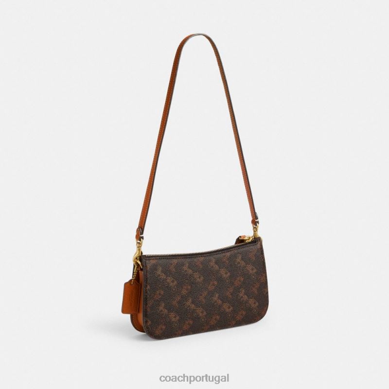 Coach mulheres bolsa de ombro penn com estampa de cavalo e carruagem b4/trufa âmbar polido 6B20P74