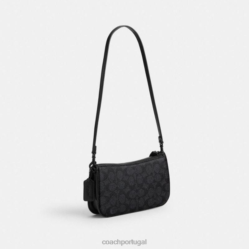 Coach mulheres bolsa de ombro penn em lona exclusiva mw/carvão/preto 6B20P65