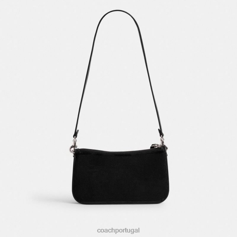 Coach mulheres bolsa penn com lantejoulas lh/preto 6B20P70