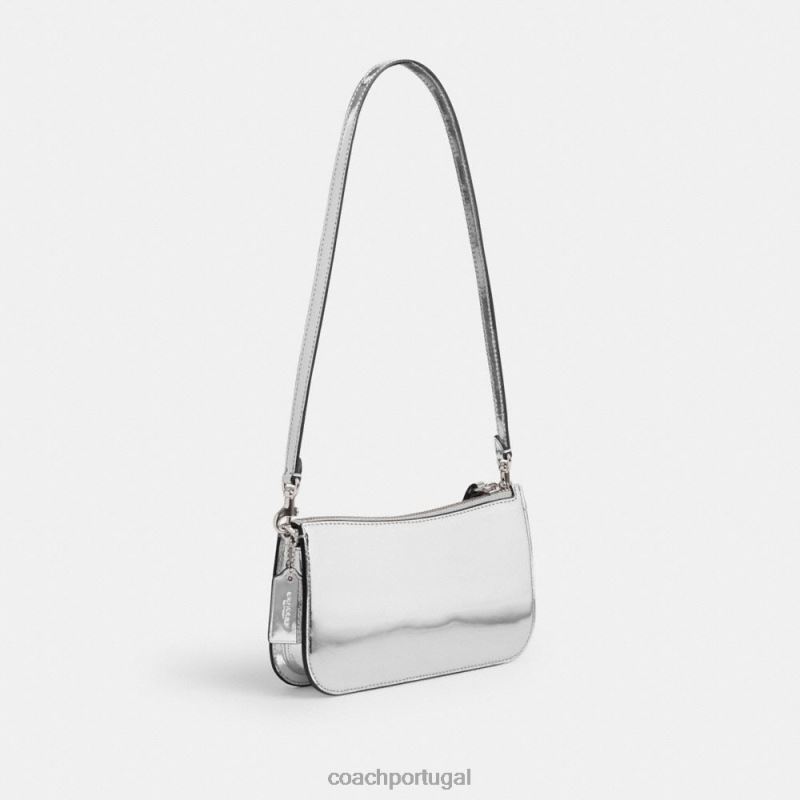 Coach mulheres bolsa penn em prata metalizada lh/prata 6B20P72