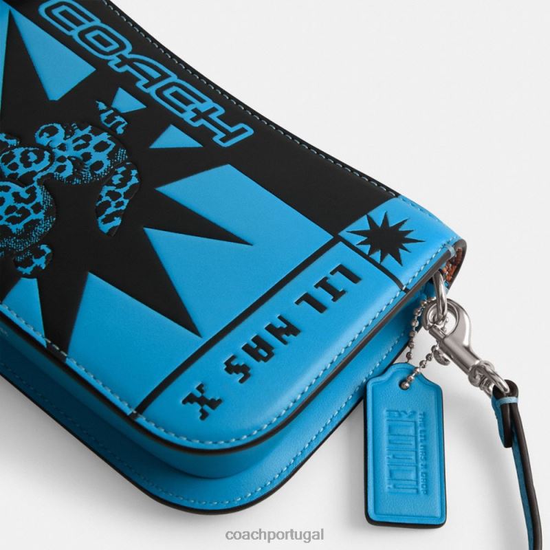 Coach mulheres bolsa tiracolo lil nas x drop penn folheto lh/lh/coelho montero azul 6B20P64