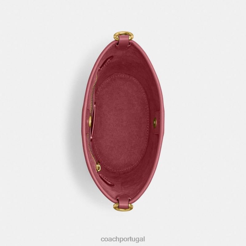 Coach mulheres bolsa bucket dakota 16 com trança b4/vermelho 6B20P15