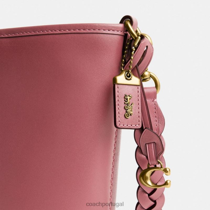 Coach mulheres bolsa bucket dakota 16 com trança b4/vermelho 6B20P15