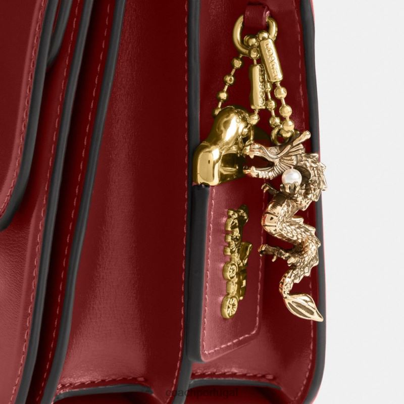 Coach mulheres bolsa ídolo de ano novo com dragão re/vermelho rubi 6B20P34