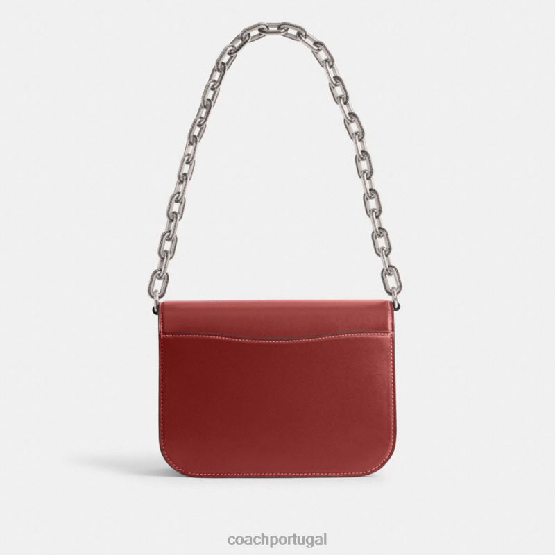 Coach mulheres bolsa ídolo lh/esmalte vermelho 6B20P51