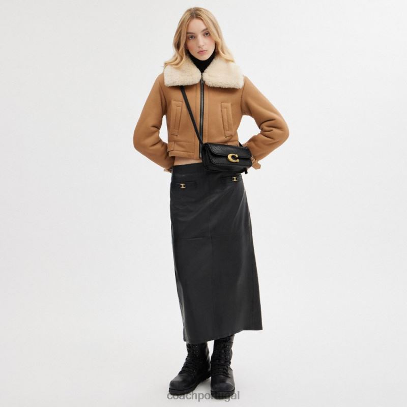 Coach mulheres bolsa idol 23 em python b4/preto 6B20P43