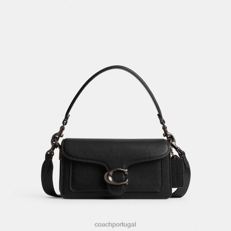 Coach mulheres bolsa de ombro malhada 20 v5/preto 6B20P139