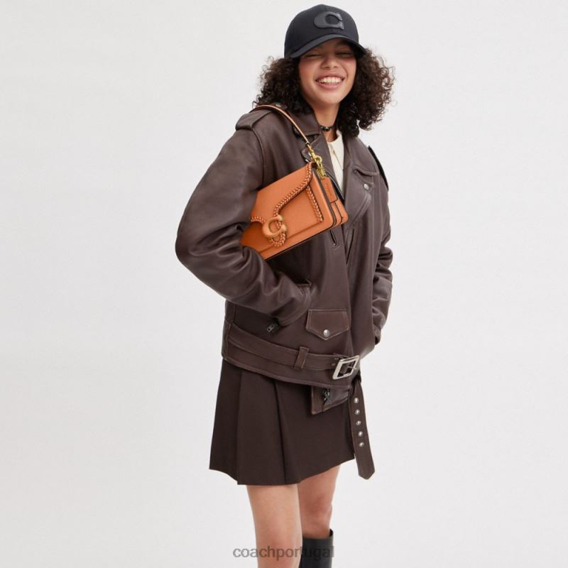 Coach mulheres bolsa de ombro malhada 26 b4/laranja desbotado 6B20P150