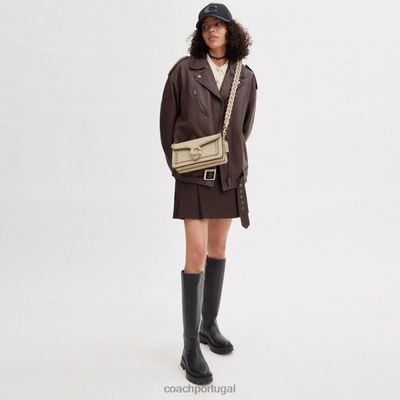 Coach mulheres bolsa de ombro malhada 26 b4/marfim 6B20P149