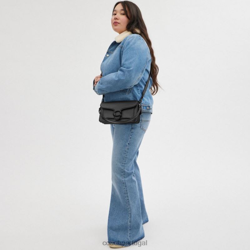 Coach mulheres bolsa de ombro malhada 26 mw/preto 6B20P100