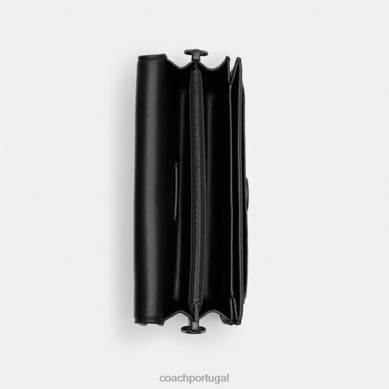 Coach mulheres bolsa de ombro malhada 26 mw/preto 6B20P100