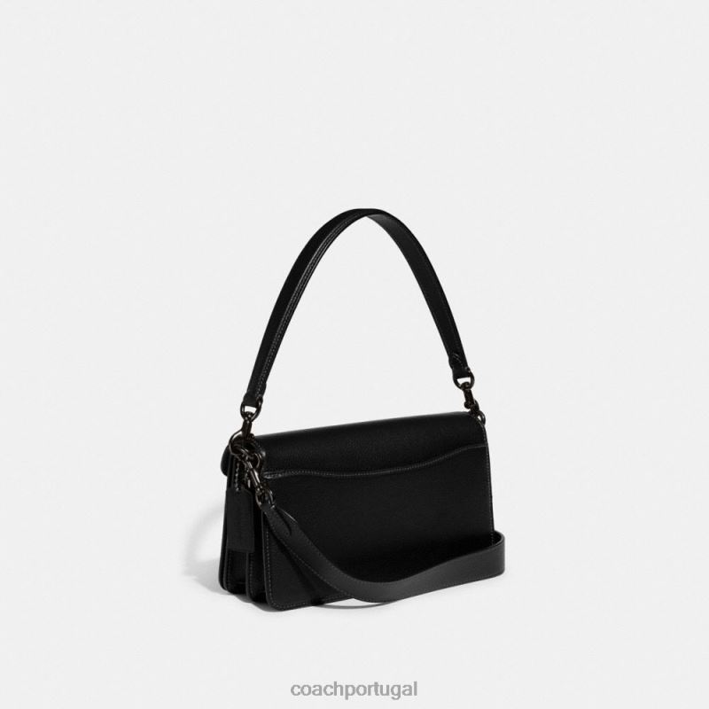 Coach mulheres bolsa de ombro malhada 26 v5/preto 6B20P166