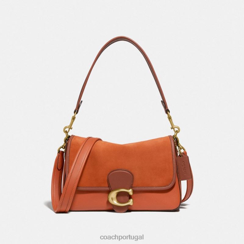 Coach mulheres bolsa de ombro malhada macia b4/canyon multi 6B20P119