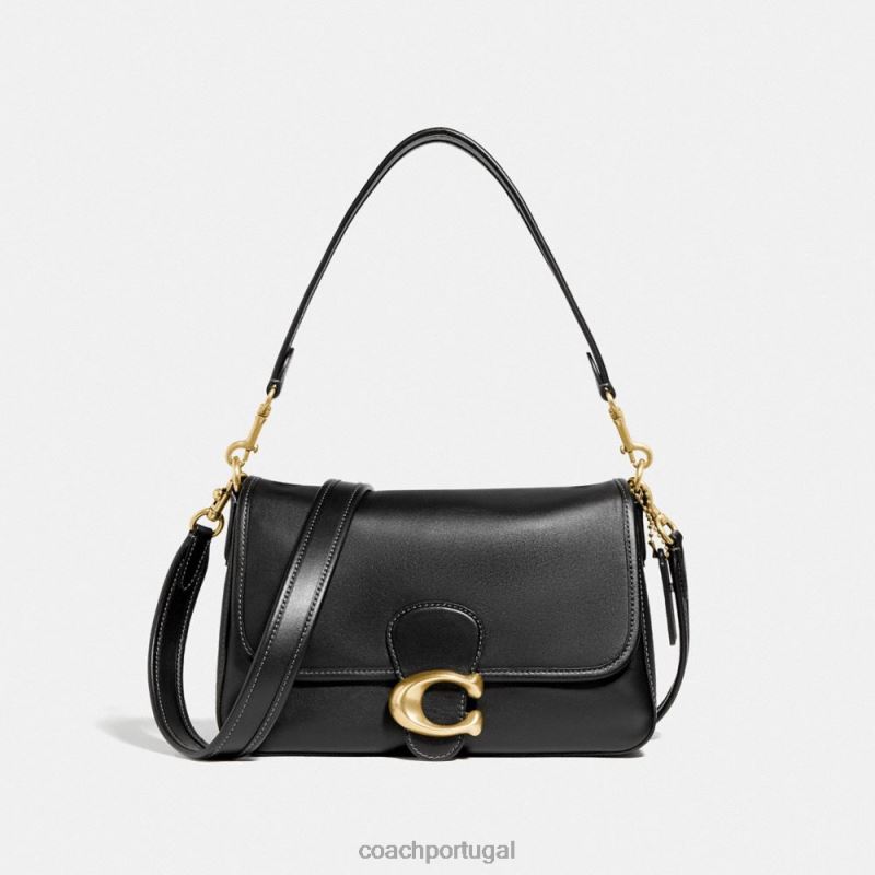 Coach mulheres bolsa de ombro malhada macia b4/preto 6B20P170