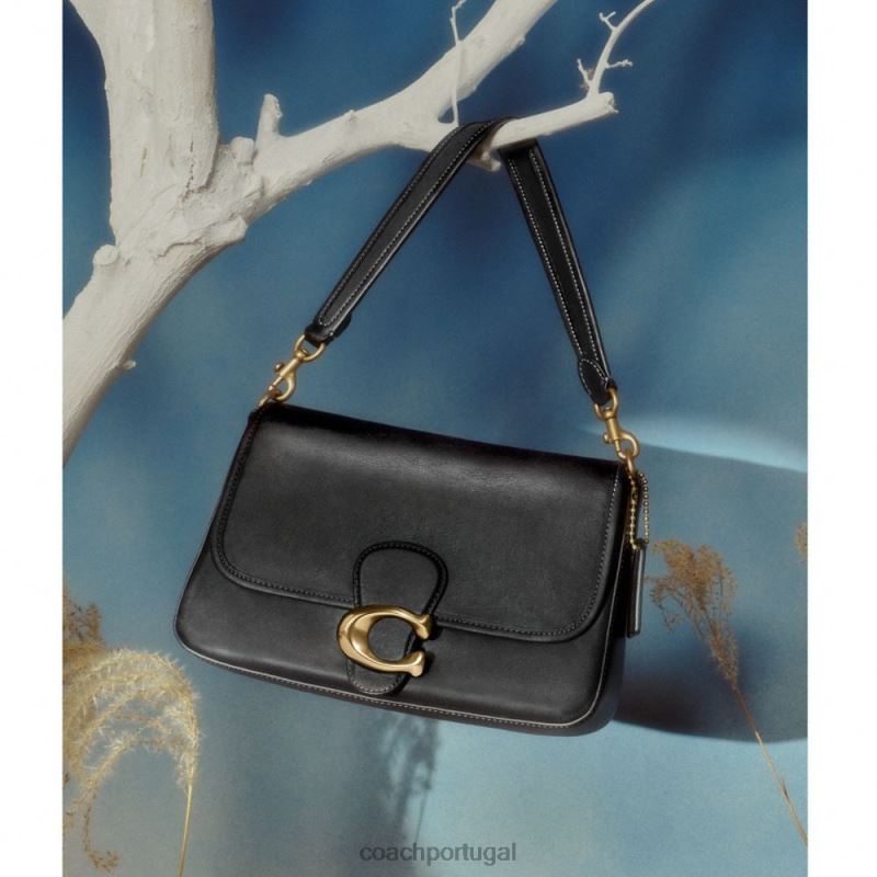 Coach mulheres bolsa de ombro malhada macia b4/preto 6B20P170