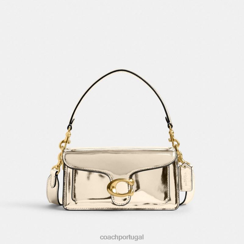 Coach mulheres bolsa de ombro tabby 20 em prata metálica b4/ouro 6B20P108