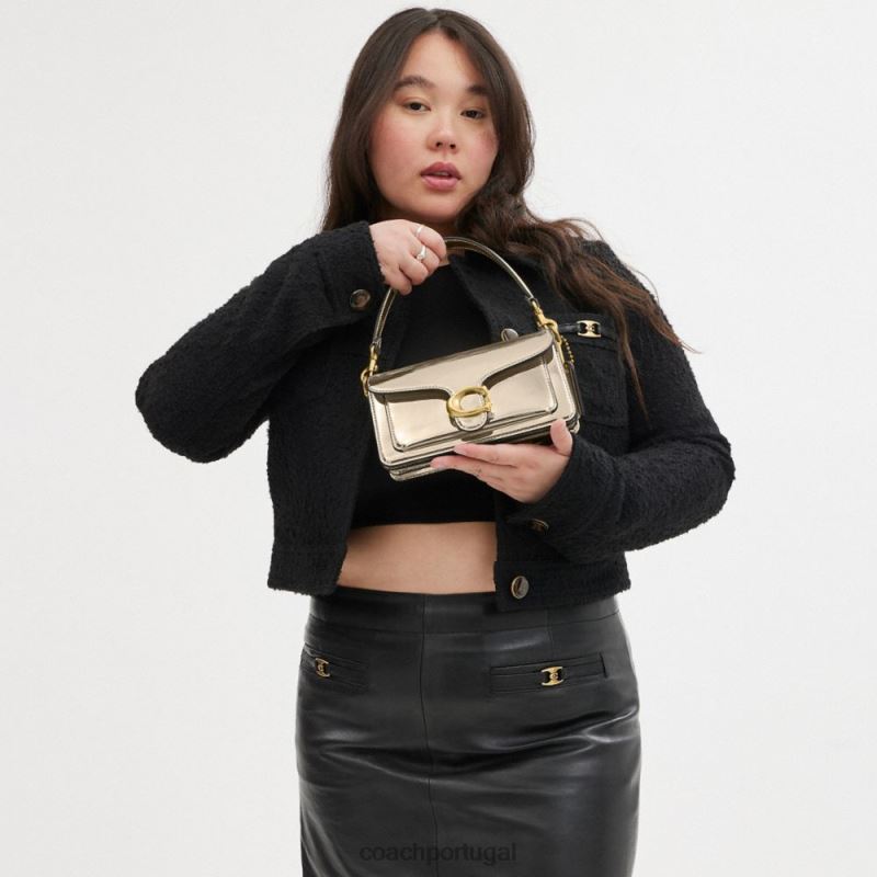 Coach mulheres bolsa de ombro tabby 20 em prata metálica b4/ouro 6B20P108