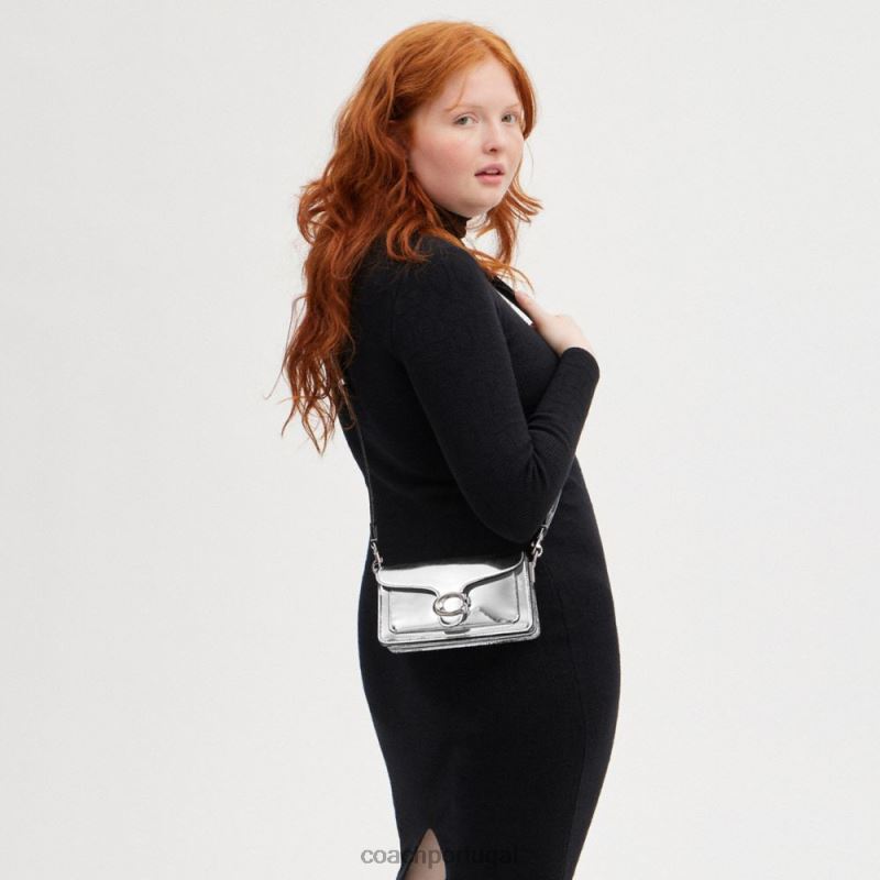 Coach mulheres bolsa de ombro tabby 20 em prata metálica lh/prata 6B20P142