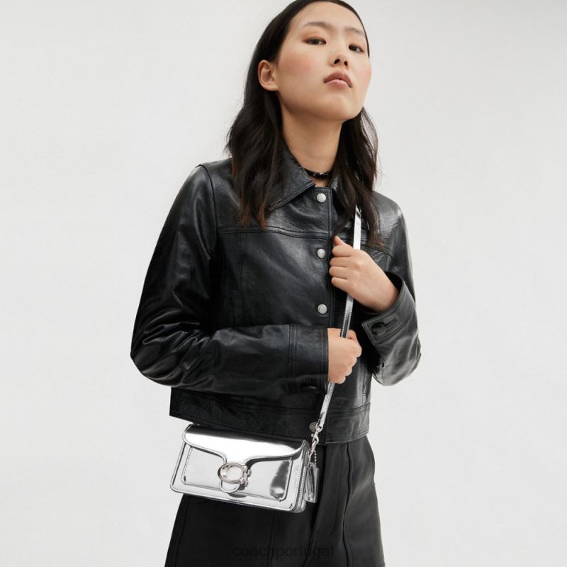 Coach mulheres bolsa de ombro tabby 20 em prata metálica lh/prata 6B20P142