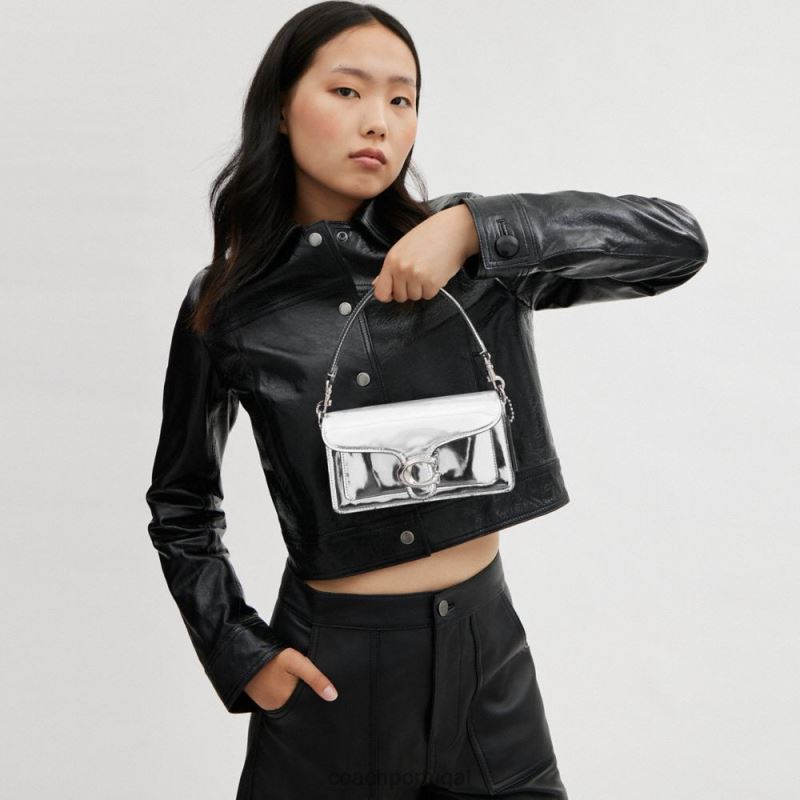 Coach mulheres bolsa de ombro tabby 20 em prata metálica lh/prata 6B20P142