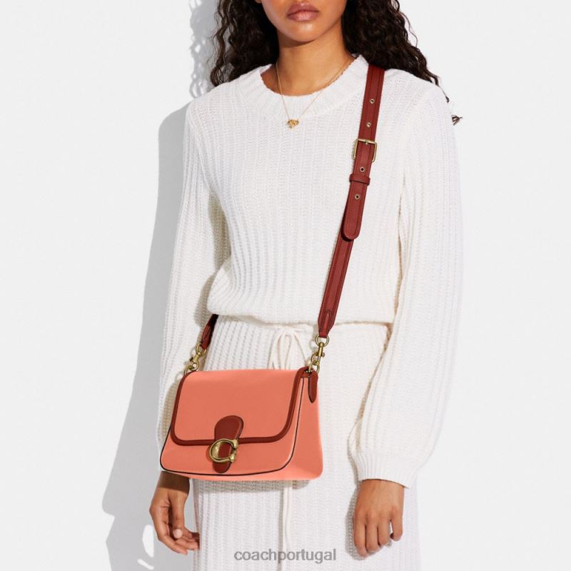 Coach mulheres bolsa de ombro tabby macia em colorblock b4/coral claro multi 6B20P126