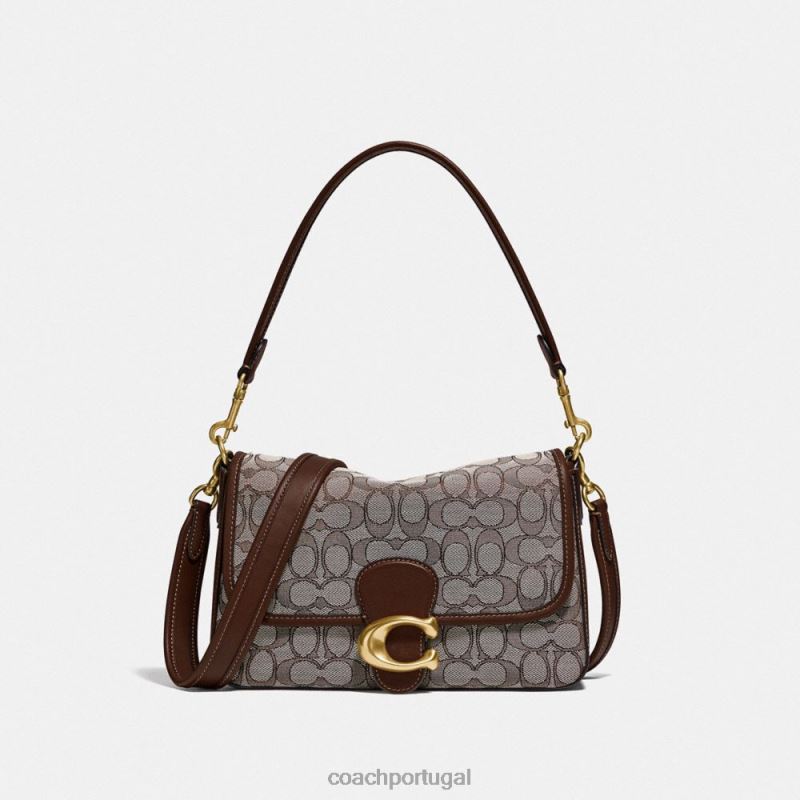 Coach mulheres bolsa de ombro tabby macia em jacquard exclusivo b4/carvalho bordo 6B20P118