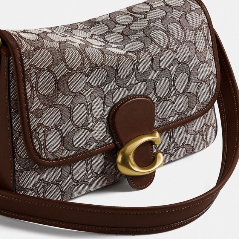Coach mulheres bolsa de ombro tabby macia em jacquard exclusivo b4/carvalho bordo 6B20P118