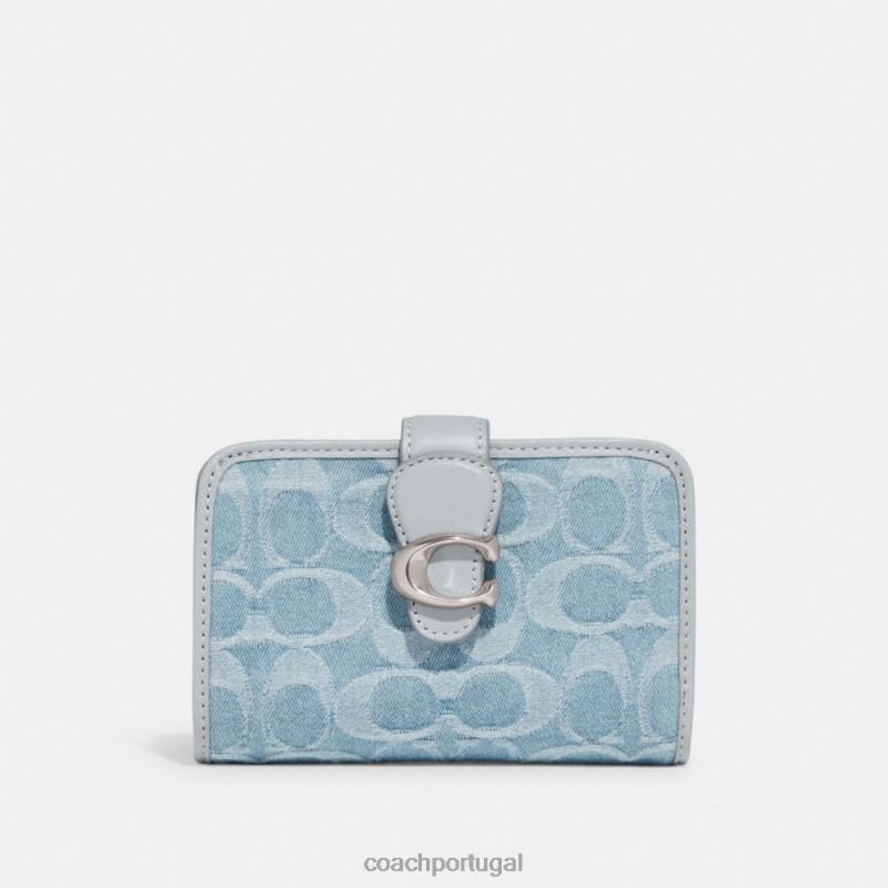 Coach mulheres carteira média tabby em jeans exclusivo lh/azul claro 6B20P156