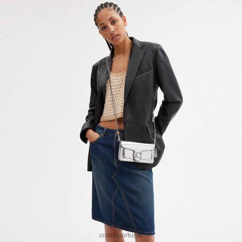 Coach mulheres crossbody tabby em prata metálica lh/prata 6B20P148