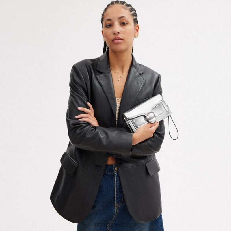 Coach mulheres crossbody tabby em prata metálica lh/prata 6B20P148