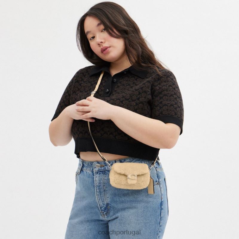 Coach mulheres malhado 12 em tosquia lh/creme 6B20P97