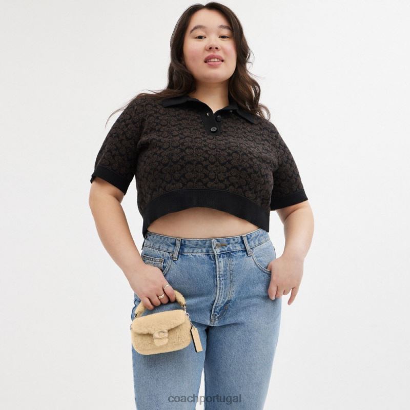 Coach mulheres malhado 12 em tosquia lh/creme 6B20P97